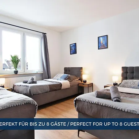アパート Rtr - Fuer Bis Zu 8 Personen - Voll Ausgestattet - Zentral Limbecker Platz - Messe - Uniklinikum - Smart Tv - Modern エッセン